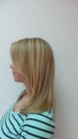  Стрижка модельная (женская), Окрашивание волос "Londa" 1 тон/ Осветление волос с применением красителя "Special Blonds", Сушка волос феном с направлением. Без укладочных средств. Короткие, средние волосы,