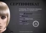 Москва. Студия И.Охмака;  Профессионально-творческий курс по стрижке волос 
